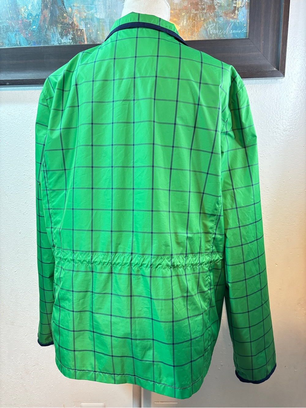 Ralph Lauren Green Plaid Active Jacket with Navy Trim - Picture 4 of 9